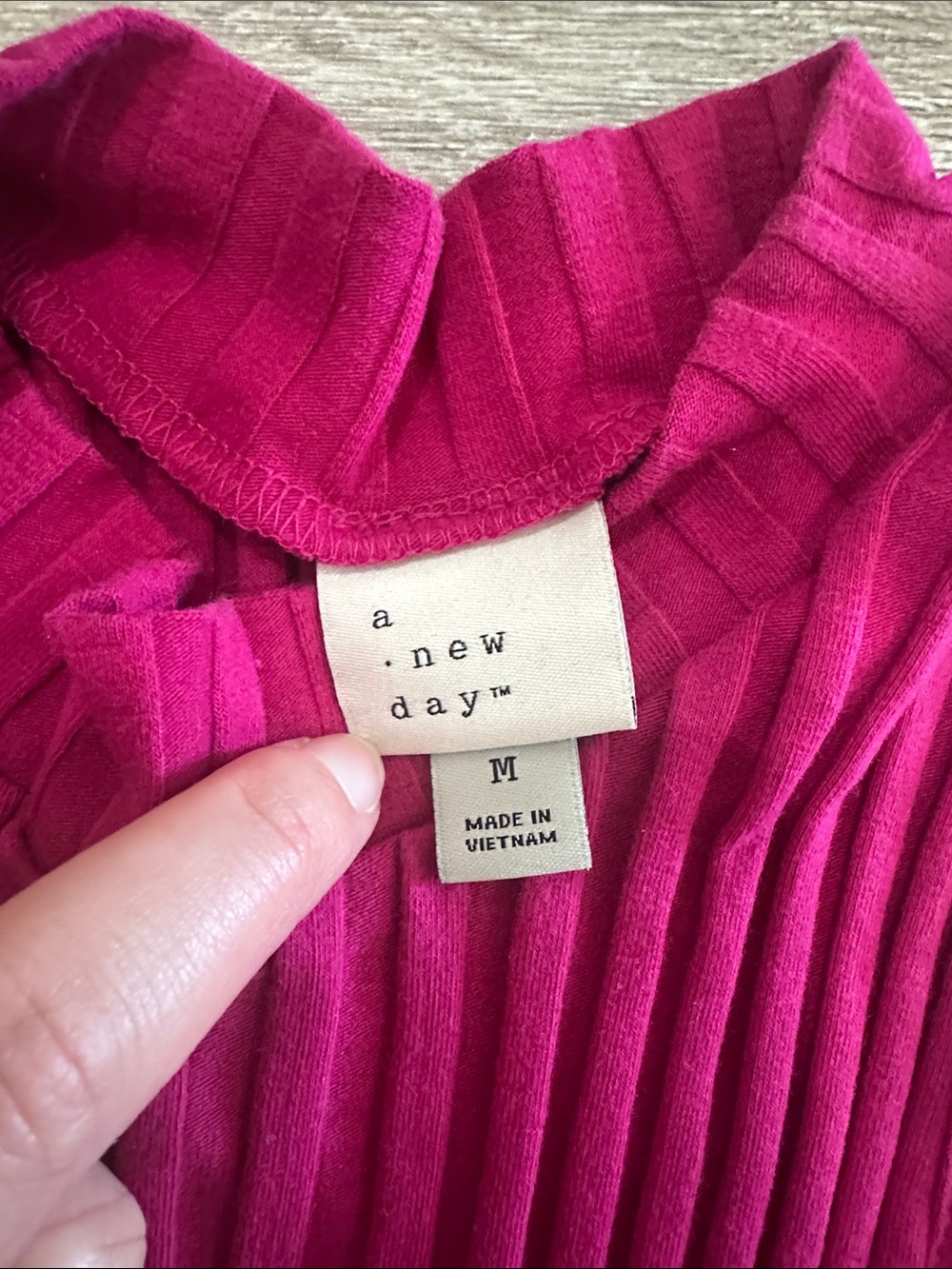 a new day Ribbed Sleeveless Mock Neck Top - Fuchsia Pink - Picture 2 of 2